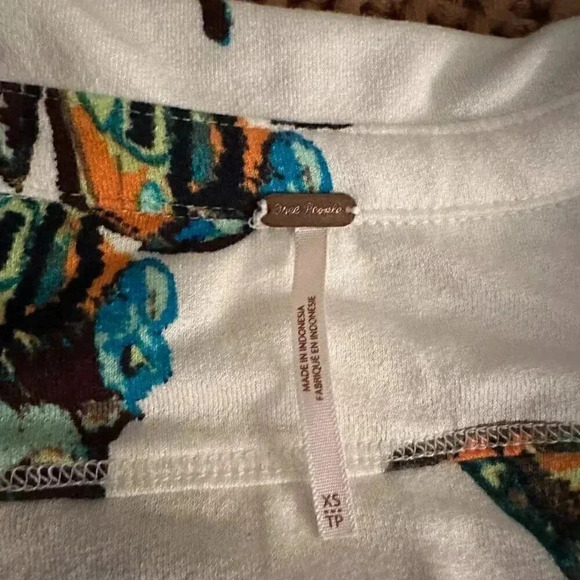 Free People Ready Set Sail Butterfly Crop Top Women’s XS White Collar Deep vneck - Picture 5 of 6